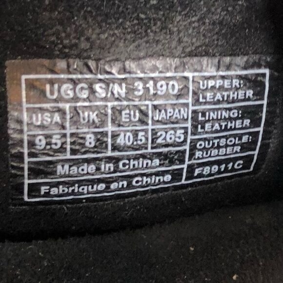 Ugg Hazel Black Suede Platform Wedge Sandals Size 9.5 Wooden Heel Open Toe - Picture 7 of 7